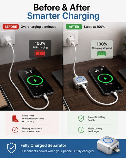 Noviq SafeCharge | USB-C Auto Charge Disconnect